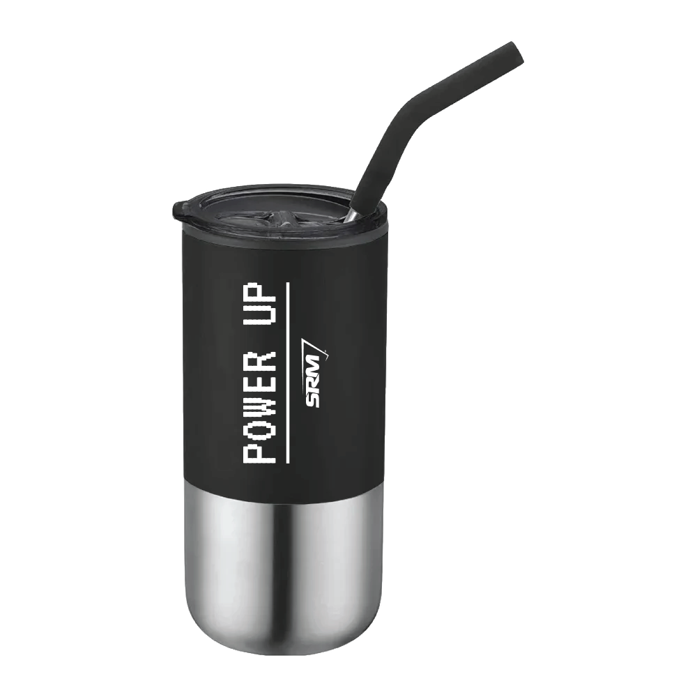 SRM Retro Black Tumbler with Straw