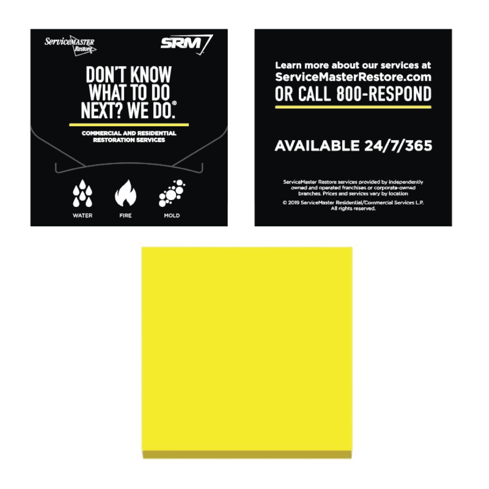 Sample Sticky Note Prom Items Restore / SRM Sticky Notes – ServiceMaster Promo Items